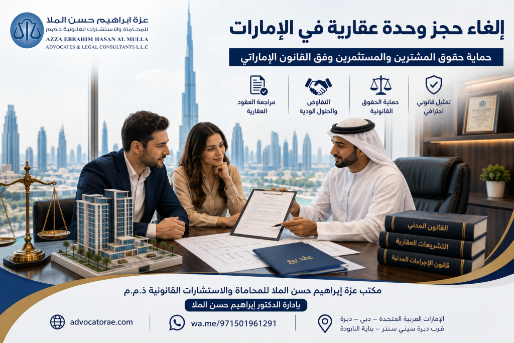 إجراءات إلغاء حجز وحدة عقارية في الإمارات